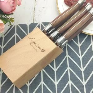 Stainless steel Laguiole Wooden Table Knives Steak Dinner Knifes Wood handle Japanese Cutlery Korean Dinnerware 6-10pcs 9inch