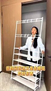 F&F : HEMNES Hanging Rack /Clothes Rack/Shoe Rack/Rak Kasut Murah/3in1 Multifunction Rack/Rak Kasut