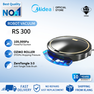 [10 Years Warranty]Midea Automatic Smart Robot Vacuum Cleaner 3-in-1 Strong suction USB Charging Dry and Wet Mop Mobile App Remote Control