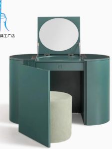 Luxurious Modern Minimalist Solid Wood Makeup Cabinet Designer Style Storage Furniture Desk with Mirror for Small Apartments