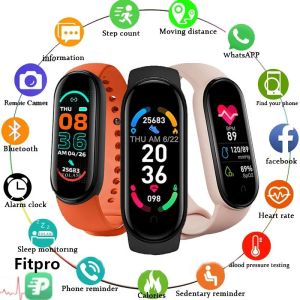 Portable Color Smart Watch Men Women Fitness Smart Bracelet Sports Band Heart Rate Blood Pressure Monitor Waterproof Watches