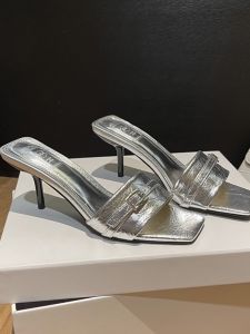 Spicy Girl High Heels 2025 New Style Square Head Open Toe Sandals Womens One Strap Thin Heel Slippers Fashionable Daily Wear