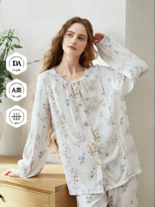 EMXEE | Elastic Flax Cotton Breastfeeding Pregnancy Sleepwear Set