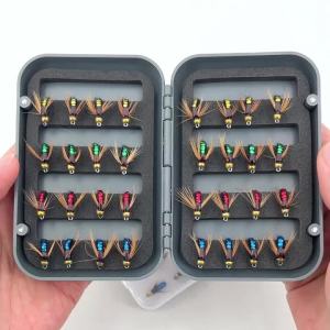 Bộ Mồi Câu Cá Hồi Bằng Ruồi Giả Dạng Bọ Chét Đầu Hạt Đồng - Mồi Côn Trùng Nhân Tạo Chìm Nhanh Với Lông Gà Tự Nhiên Và Thân Bằng Dây Đồng - Bộ 5/10/32 Chiếc