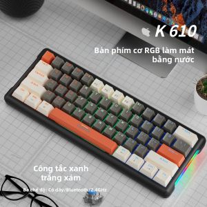 Bàn Phím Cơ Học NexusClick K610 Mini RGB Có Đèn Nền 61 Phím Switch Xanh Hot-swappable Keycap PBT Dành Cho Máy Tính Để Bàn & Laptop Chơi Game