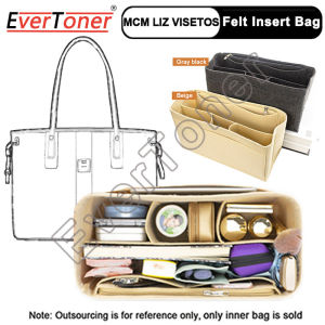 EverToner Fits For MCM Liz Visetos Bag Liner Cosmetic Bag Handbag Insert Bag Organizer Makeup Cosmetic Storage Base Shaper For Liz Visetos Bag