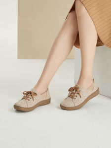 Comfortable Casual Wide Foot Womens Shoes Fall New Style Thumb Externally Flip Soft Bottom Anti-Slip Mom Shoes Single Shoes