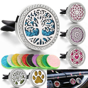 น้ำหอมปรับอากาศในรถยนต์แบบคริสตัล 1 ชิ้น พร้อมคลิปหนีบช่องแอร์ รูปต้นไม้แห่งชีวิต สำหรับตกแต่งภายในรถยนต์