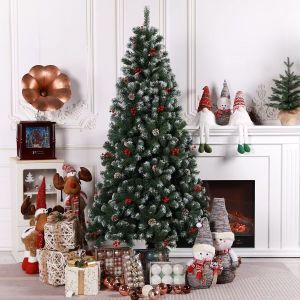 1.2/1.5/1.8/2.1เมตร ต้นคริสต์มาส ต้นคริสมาสต์ หรูหรา หนาแน่น ตกแต่งคริสต์มาส มีลูกสนลูกบอลสีแดง ต้นไม้คริสต์มาส ต้นคริสต์มาสขนาดใหญ่ christmas tree