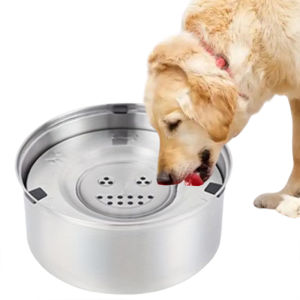 1L/3L Stainless Steel No Spill Water Bowl for Dogs/Cats Non-Slip Slow Dog Bowl Water Feeder Dispenser for Medium Large Dogs