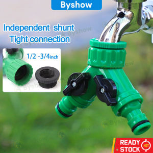 Byshow Two Way Quick Connection Two Outlet Garden Hose Pipe Splitter Connector Y Shape Water Pipe Accessories Irrigation Adaptor Pip Connector Penyesuai Pengairan