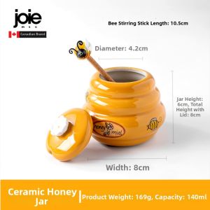 melii | Cute Ceramic Honey Jar with Lid Stirring Stick