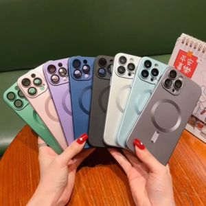 Soft Case Matte Magnetik Support Magsafe Wireless Charging Phone Case Silikon With Ring Lensa Kamera Kompatibel Untuk Iphone 15 Iphone 15 Plus Iphone 15 Pro Iphone 15 Pro Max Iphone 16 Iphone 16 Plus Iphone 16 Pro Iphone 16 Pro Max