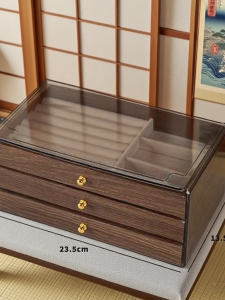 Multi-Layer Drawer Type Jewelry Box Earring Necklace Storage Box Exquisite Vintage Display Tray for Home Desktop Organization