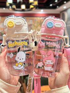 Portable Student Water Cup Tritan Straw Cup Cute Double Drinking Cup for School Use Childrens Kuromi Water Bottle 2025