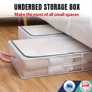 SG SHIP Foldable Steel Frame Storage Box Underbed/Thickened Transparent Clothing Quilt Organizer Dustproof Bag/ Bed bottom quilt storage large toy clothes Quilt storage box