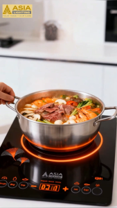 Bếp từ công suất lớn chịu tải vượt trội Asia chính hãng 8 chế độ nấu tiện lợi tặng kèm nồi Inox cao cấpbảo hành 2 năm