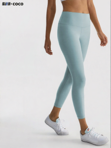 Nylon 66 High-end Capri Yoga Pants Naked Feel High Waist Lift Buttocks