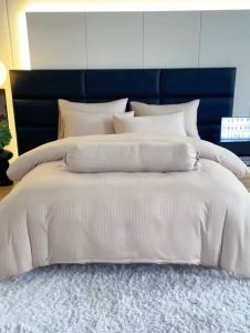 MAKKO Hotel Collection Silk Blend Fitted Bedsheet with Pillow and Bolster Case | Quilt Cover Sold Separately