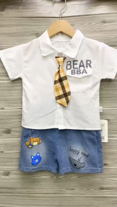 Terno for Kids Boy Semi Casual Bear Kid with cool tie 1-5yrs old E84