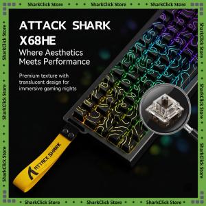 ATTACK SHARK | ATTACK SHARK X68HE Wired Magnetic Gaming Keyboard 8000Hz Polling 128K Scan Rate 0.01mm RT RGB PBT Keycaps for PC Use
