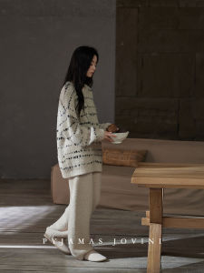 Soft Warm Thickened Coral Fleece Womens Pajama Set