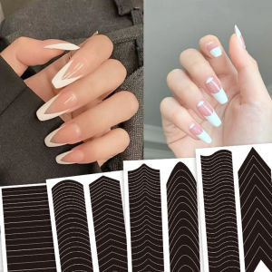 1PC Smile Stickers Wave Line Three-in-one Nail Stickers Tool Jewelry Nail Polish Glue Spray Stickers New Manicure French Sticker