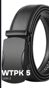 Sabuk Ikat Pinggang Pria CHN2 12WTPK-5 Kulit PU Premium Gesper Stainless Formal Kerja Pesta