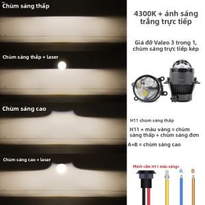 Đèn Sương Mù Bi LED 12V 3 Inch Đèn Pha Chiếu Laser Ánh Sáng Vàng/trắng 3000K 6000K Chống Nước IP67 Dành Cho Toyota Nissan