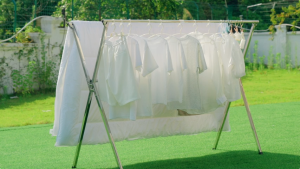 Clothes Drying Rack Drying Rack Clothing Folding Indoor Outdoor Heavy Duty Stainless Steel Laundry Rack Foldable Portable Large Clothes Rack Garment Rack with 20 Windproof Hooks