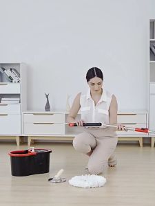 SpinMop Alat Pel Stainless Putar Otomatis Alat Kebersihan Rumah Tangga IMPORTIR SBY