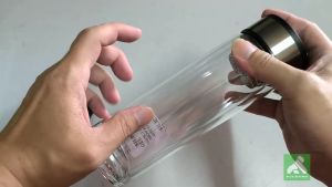 Universal Crystal Glass Double Layer Heat Drinking Bottle Mug 320ML With Bottle Cover