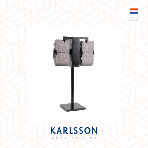 Karlsson Flip clock No Case mini warm grey black stand (Table/Hanging)  [Ready Stock] Flip Clock Table clock Modern Luxury for Living Room Home Decor