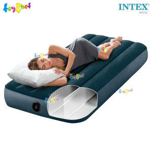 Intex ส่งฟรี ดูรา-บีม ที่นอนเป่าลม "โครงสร้างใหม่ นอนสบายขึ้น" 2.5 ฟุต (จูเนียร์ ทวิน) แคมป์ปิ้ง 0.76x1.91x0.25 ม. สีเขียว รุ่น 64731 + ที่สูบลมไฟฟ้า