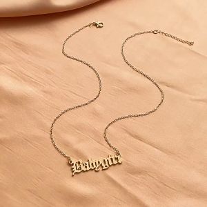 สร้อยคอตัวอักษรภาษาอังกฤษสร้อยคอไม่เรียบง่ายผู้หญิงกระดูกไหปลาร้า