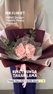 HER.FLORIST [PEONY] Double Soap and Dried Flower Bouquet / Buket Bunga Sabun Peony dan Bunga Kering