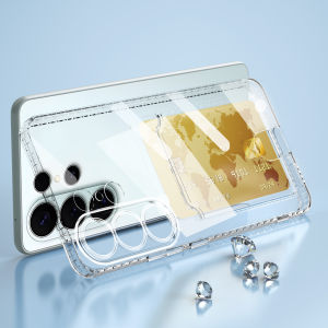 Crystal Transparent Case for Samsung Galaxy S26 Ultra S25 FE S23 S22 S24 Plus A17 A16 Card Slot Luxury Shockproof Clear Cover