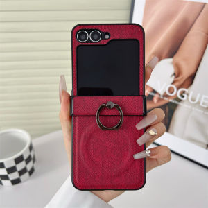 szhaiyu | For Samsung Galaxy Z Flip 8 7E 7 6 5 4 3 Magnetic Case With Ring Holder Bracket Hinge Protection 2in1 Shockproof Stand Cover