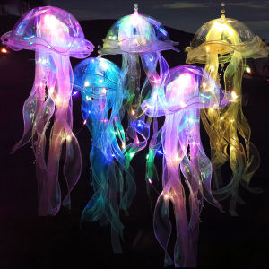 Luminous Creative Jellyfish Lamp Kids Bedroom Hanging Decoration Handheld Lantern Girl Room Atmosphere Lamp Bedroom Night Light