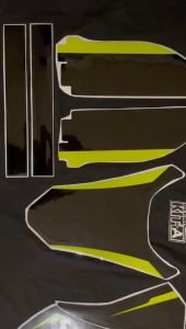 Decal Kawasaki New Dtracker motif Hitam Abu kombinasi Stabilo D-A4-350 D-A4-223