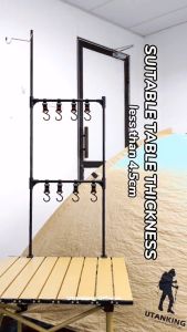 UtanKing™ Aluminum Hanging Rack Outdoor Camping Lamp Pole Table Storage Shelf Lantern Cookware Hanger Lampu Rak Stand