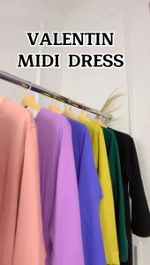 BJ Terbaru VALENTIN MIDI DRESS Bahan KAOS KATUN COMBED 24 S APK SABLON SIZE S M L XL DAN XXL