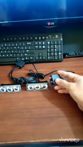 Strobo 3 Mata LED Kuning 2 Channel 6 Mode Nyala