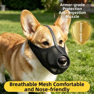 Hadassah | Anti-bite Anti-bark Anti-swallow Breathable Anti-remove Reflective Pet Muzzle