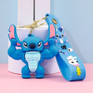 Disney Stitch Figure Keychain-Ultra Soft Lilo & Stitch Figure Cute Fuzzy Anime Charm for Bags & Backpacks (Collectible)