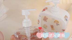 สติ๊กเกอร์ 300/500มล ขวดหัวปั้ม ขวดใส่เจลอาบ ขวดใส่ของเหลว หัวปั้ม ขวดใส่สบู่เหลว