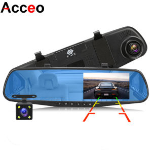 Camera Hành Trình Mini Hai Camera 4.3 Inch Màn Hình IPS Gương Chiếu Hậu Kỹ Thuật Số DVR Với Cảm Biến G Phía Trước Và Phía Sau Phát Hiện Chuyển Động Ghi Hình Vòng Lặp