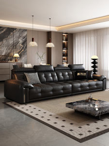 KUBIDE | Leather Italian Style Straight Sofa