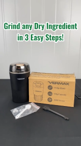 Best Seller PORTABLE ELECTRIC GRINDER with 4 EDGE BLADES | Easily Grind All Kinds of Soft Hard and Solid Ingredients | Multifunctional Electric Grinder for Dried Chili Coffee Beans Star Anise Sesame Seeds Peanuts | Coffee Grinder with Brush and Scoop