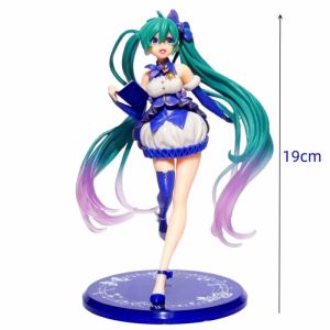 Bandai | 19CM Hatsune Miku Anime Figure PVC Statue Desktop Decoration Gift for Girl Otaku Cosplay Fans Collection Desktop Decoration Toy
